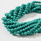 8mm Turquoise Beads 190pcs Natural Stone Gemstone Bead Round Loose Beads for DIY Crafts Bracelet Necklace Earrings Jewelry Making (Green) - color: green