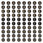 500Pcs Acrylic Beads 7mm Black Vowel Letter Beads Gold Alphabet Bead A E I O U Small Initial Kandi Bead for Crafts DIY Friendship Bracelets Keychain Jewelry Making Supplies - color: Black, Gold Letters, size: 7x3.5mm
