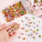 SUNNYCLUE 160Pcs Floral Acrylic Tulip Flower Charms Bulk Transparent Plastic Colorful Spring Flowers Charms for Jewelry Making DIY Crafting Necklaces Bracelet Anklets Adults - style: Flowe 1