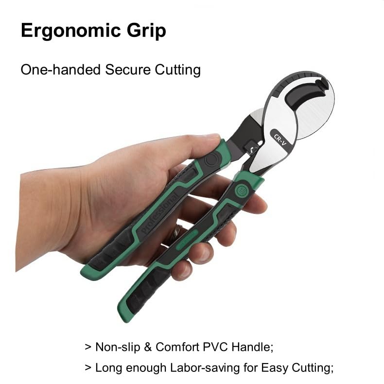Wire Cutter Heavy Duty 8 Inch High Leverage Wire Cable Cutter Pliers Tool for Aluminum, Copper, Wire, Communications Cable