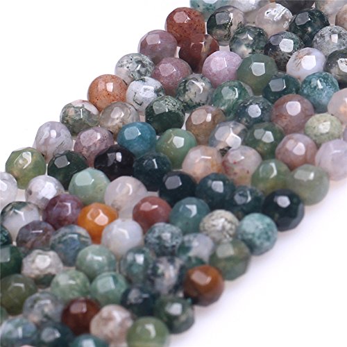 Indian Agate Beads for Jewelry Making Natural Gemstone Semi Precious 4mm Round Faceted 15" JOE FOREMAN - color: 4mm/faceted indian agate