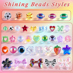 TOHONGADON 1812 Pcs Bead Keychain Making Kit, 7 Color Rainbow Beads Bag Charm Kit, Keychain Making Supplies with Beads, Great for Gifts, Festival, Party, Activity - color: 1812 Pcs Beads Keychain Kit
