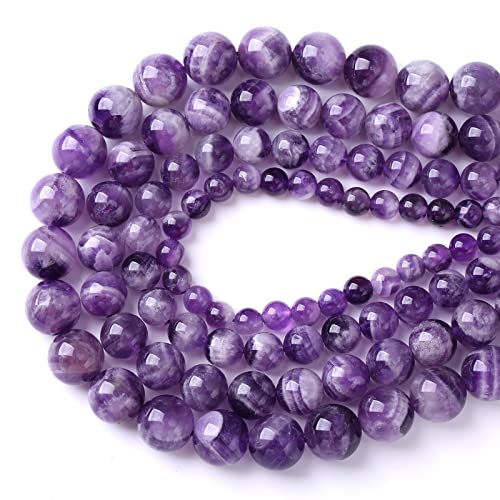 160PCS 4MM Purple Amethyst Dream Lace Beads Natural Quartz Crystal Stone Loose Beads for Jewelry Making DIY Bracelet Grade A+ - color: Purple Dream Lace Amethysts, size: 4mm (2 strands)