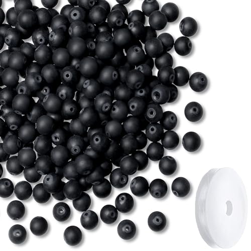 Natural Matte Black Obsidian Beads 100Pcs 8mm Crystal Beads Loose DIY Round Stone Bead for Bracelet Necklace Earrings Making - color: C-Matte Black Obsidian, size: 100pcs
