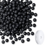 Natural Matte Black Obsidian Beads 100Pcs 8mm Crystal Beads Loose DIY Round Stone Bead for Bracelet Necklace Earrings Making - color: C-Matte Black Obsidian, size: 100pcs