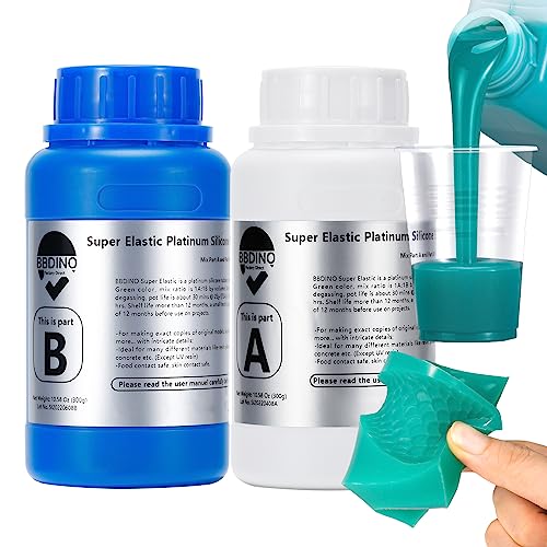BBDINO Silicone Mold Making Kit, Super Elastic Liquid Silicon for Mold Making, N.W. 21.2 oz, 1:1 by Volume, Jade Green, Ideal for Casting Silicone Molds for Resin/Plaster/Wax/Jewelry etc. - color: 21.2 Oz Jade Green