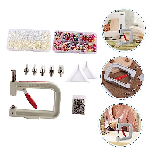 LIFKOME Portable Pearl Hand Press Beading Tool Pearl Setting Tool Set Rivet Fixing Machine for DIY Craft