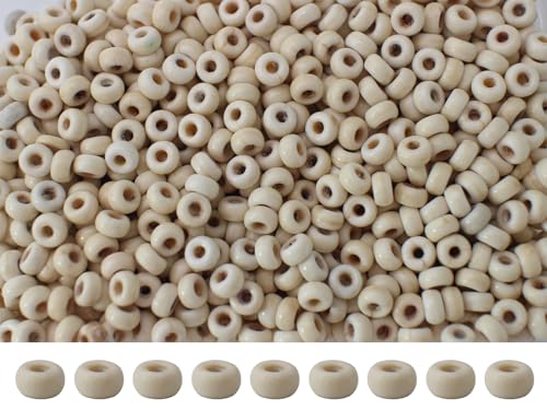 Natural Turquoise Seed Beads 4mm 1400pcs Small White Stone Abacus Loose Rondelle Space Beads Bulk for Necklaces, Bracelets, Hair, Keychains, Lanyards & Professional Jewelry Making and Adult Crafting - color: White Abacus