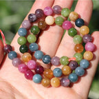 Natural Stone Beads 8mm Polished Round Smooth Gemstone Beads for Jewelry Making Supplies 15 Inch(45 Beads) (Blue Tourmaline) - color: Blue tourmaline-45pcs