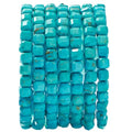 Natural Faceted Blue Turquoise Cube Stone Beads 5-5.5mm 60pcs/str Loose Square Semi Gemstone Stone Beads for Making Bracelets Necklace Earrings - color: Blue Turquoise