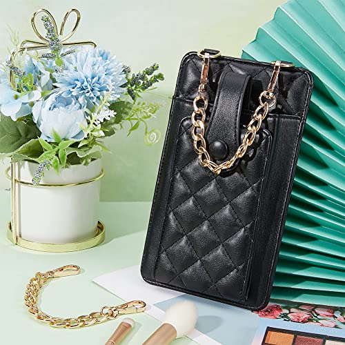 PH PandaHall Purse Extender, 2 Pack 7.8 Inch Golden Aluminum Bag Flat Chain Strap with Alloy Swivel Clasps Handbag Chain Straps Metal Bag Strap Replacement Purse Clutches Handles - color: Golden, size: 7.8 Inch