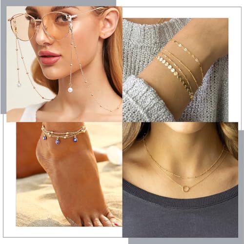 Beebeecraft 300Pcs 2mm 14K Gold Filled Brass Crimp Beads Positioning Spacer Beads Metal Rondelle Loose Beads with Storage Box for DIY Necklace Bracelets Anklets Making - size: 2mm