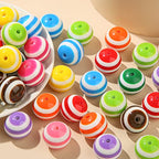 20mm Acrylic Beads Color Stripe Round Bead Chunky Bubblegum Beads for DIY Jewelry Making (Stripe) - color: Stripe