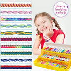 TingingYuli Friendship Bracelet Making Kit for Girls 8-12, DIY String Bracelet Maker with 3-Layer Storage Box, Arts and Crafts for Kids Ages 6-12, Easter Christmas Birthday Gift Set - color: White/Yellow