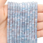 BONNY BOXX 150PCs Natural Aquamarine Spacer Beads, Loose Semi Precious Flat Round Gemstone Heishi Disc Stone Beads for Beading Jewelry Making 4mm*2mm - color: Aquamarine, size: 4MM*2MM