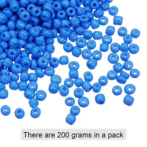 HARFINGTON 2000Pcs Small Glass Beads 6/0 4mm Loose Tiny Round Small Beads for Bracelet Earring Rings Jewelry Making, Dark Blue - color: Dark Blue