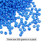 HARFINGTON 2000Pcs Small Glass Beads 6/0 4mm Loose Tiny Round Small Beads for Bracelet Earring Rings Jewelry Making, Dark Blue - color: Dark Blue