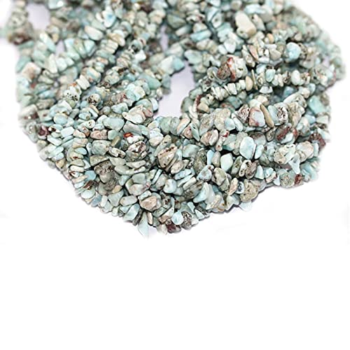 5-8mm Natural Larimar Gemstone Chips Loose Beads Semi Precious for Jewelry Making DIY Handmade Craft Supplies 1 Strand per Bag Approxi 34" - color: Larimar Chips
