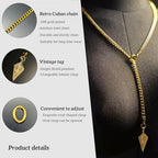 18K Gold Plated Knight's Shield Slip Chain for Women - color: 18KGold-Plated, size: 27''
