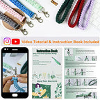 Adult DIY Craft Keychain Making Kit Boho Macrame Keychain Kit Includes Key Rings Precut Macrame Cord Instructions to Make Cute Keychains and Lanyards Kids Crafts Projects Kits Macrame Beginners - color: Macrame Keychain Kits