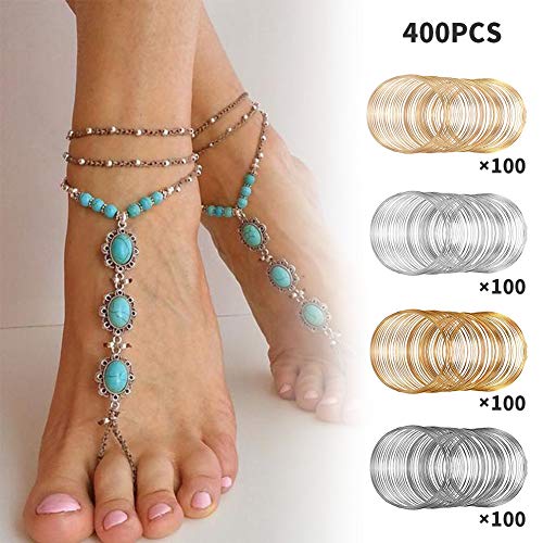 Huwujiu 400 Loops Jewelry Wire Memory Beading Wire Memory Steel Wire Cuff Bangle Bracelet for Art Creation Bracelet Necklace Jewelry Making Dolls and DIY Crafts Making
