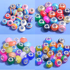 100pcs Large Hole Spacer Beads for Bracelet Necklace Pen & Keychain Making, European Glass Jewelry Findings & Supplies, Bubble Gum Beads, Mixed Style (100Pcs European) - color: 100Pcs European