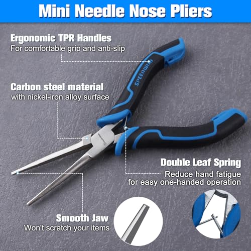 SPEEDWOX 6-Inch Mini Needle Nose Pliers for Jewelry Making Long Needle Nose Plier with Smooth Jaws Long Chain Nose Pliers Jewelry Plier for Jewelry Making, Bending Wire and Small Object Gripping - style: Needle Nose Pliers
