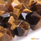 GEM-Inside Natural 6mm Yellow Tiger Eyes Gemstone Loose Beads Faceted Cambay Crystal Energy Stone Power for Jewelry Making 15" - color: Yellow Tiger Eye, size: 6mm
