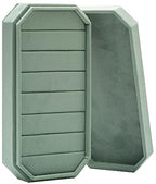 Velvet Ring Organizer Display Tray Jewelry Box Earring Holder Case for Wedding Birthday Christmas Day (Emerald Green) - color: Emerald Green