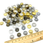 500PCS 10mm Gold Tone Flower Bead Caps Hollow Flower Bead Caps for Jewelry Making (KC Gold) - color: KC Gold