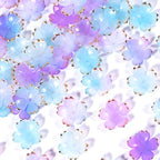 100pcs Cherry Blossom Beads, 5-Petal Gradient Acrylic Flower Beads, Mini Spacer Hair Accessories Halloween Christmas for Bracelets Earring Jewelry Making- Blue & Purple1 - color: Blue & Purple1