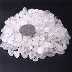 Natural 500 pcs White Stone No Hole Undrilled Irregular Chip Gemstone Beads Rock Gravel Crystal Tumble Minerals Gravel Specimen Energy Decorative Stone Fish Tank Stone - color: White Stone