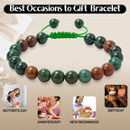 Amazing Gemstone Bloodstone Bracelet for Women Men's Gifts - Protection Healing Crystal Bracelet - 8mm Gemstone Beaded Adjustable Bracelet Pulseras Para Hombres Mujer Stocking Stuffers - color: Bloodstone