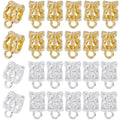 1 Box 160Pcs Gold Bail Spacer Bead Silver Tube Bails Bulk Clasp Bail Bead Charms Connector Tibetan Style Link European Alloy Loop Loose Spacer Beads for Jewelry Making Bracelet Necklace Craft - color: Gold, Silver