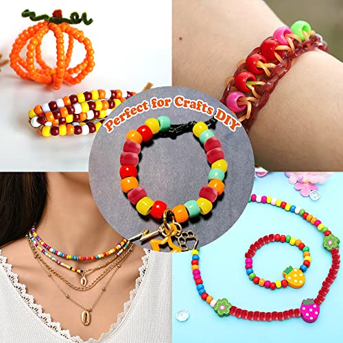 QPIXVB 1100PCS Red Pony Beads,Beads for Jewelry Making,Friendship Bracelet Bead Kit for Crafts,Bulk Pony Bead for Valentines Christmas Crafts Gifts - color: red beads
