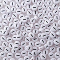 200+ Pieces 4x7mm Single Vowel I Letter Beads for Jewelry Making, White Round Acrylic Bulk Alphabet (Black on White) - size: Single Letter I 200+ Pcs