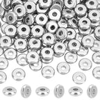 UNICRAFTALE 200Pcs Flat Round Spacer Beads Stainless Steel Bracelet Beads 6mm Small Metal Spacer Bead Smooth Loose Bead for DIY Bracelet Jewelry Crafts Making Hole 2mm - size: 6mm Diameter