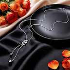 DAOCHONG Long Necklace S925 Sterling Silver Tassel Round Ball Necklace for Women,Snowflake Long Necklace Silver Jewelry Christmas New Year Holiday Gifts for Women Her (Chain adjustable) - style: Chain adjustable