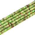 190pcs 4x2mm Green Natural Sea Sediment Imperial Jasper Heishi Disc Rondelle Spacer Stone Semi Precious Gemstone Loose Beads for Jewelry Making 15 Inch - color: Green Imperial, size: 4x2mm