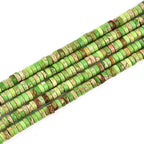 190pcs 4x2mm Green Natural Sea Sediment Imperial Jasper Heishi Disc Rondelle Spacer Stone Semi Precious Gemstone Loose Beads for Jewelry Making 15 Inch - color: Green Imperial, size: 4x2mm