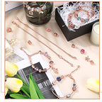 Junkin 12 Pcs Snake Chain Charm Bracelet with Heart Lobster Clasp Extender Adjustable Christmas DIY Metal Bracelet Chain for Women Jewelry Making Gifts Supplies 7.87 Inches - color: Rose Gold