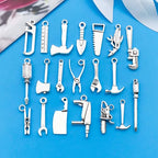 Youdiyla 80pcs Alloy Ancient Silvery Father's Day Series New Tool Set Pendant Jewelry Making DIY Keychain Earrings Pendant Various Design Charms for Jewelry Making Bracelets Necklace (SN899) - color: SN899