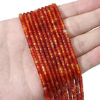 BEADIA Natural Red Agate Short Cylinder Beads 2x3mm 155pcs Tube Loose Semi Gemstone Beads for Jewelry Making Design - color: Red Agate
