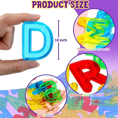 67 Pcs Plastic Practice Set Transparent Letters and Numbers Include Uppercase Letters Lowercase Letters and Numbers Colorful Plastic Letters and Numbers for Kids Counting and Spelling, Ages 3+ - style: 67PCS