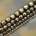 AD Beads Natural Faceted & Smooth Metallic Hematite Round Gemstone Loose Beads 16" 2mm 3mm 4mm 6mm 8mm 10mm (6mm, Pyrite Hematite (Faceted)) - color: Pyrite Hematite (Faceted), size: 6mm