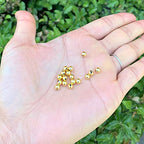 100pcs Adabele Tarnish Resistant 4mm (0.16 Inch) Small Tiny Round Beads 18K Yellow Gold Plated Brass Spacer (Hole 1mm) for DIY Craft Jewelry Making BF252-4 - size: 4mm/0.16 inch (Small)