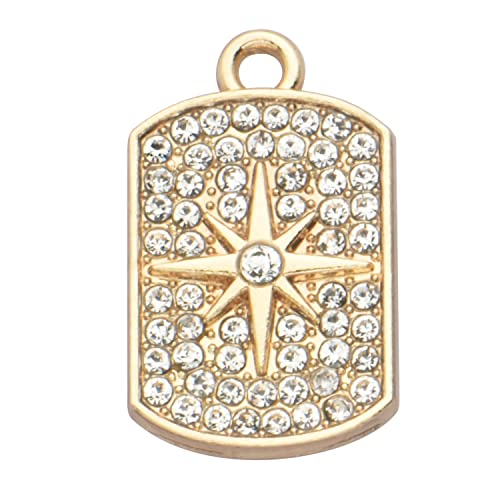 Pack of 20 Rhinestone Charms Gold Plated Pendants Pave Crystal Accessories for Necklace Bracelet Jewelry Making DIY Crafting - color: (The Star of Tarot)VID61001