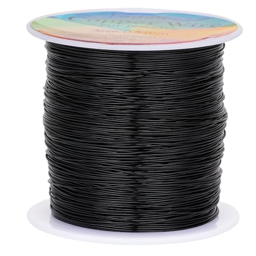 203 Feet Tarnish Resistant Copper Wires 24 Gauge/0.5mm Jewelry Craft Wires Beading Wire for Jewelry Making, Wire Wrapping and Crafting (Black) - color: Black, size: 24 Gauge