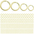 300PCs 14K Gold Plated Jump Rings for Jewelry Making, 4mm 5mm 6mm 7mm, Earring Bracelet Necklace Finding & Supplies (14K Gold Plated) - color: 14K Gold