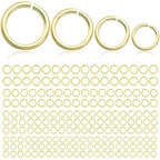 300PCs 14K Gold Plated Jump Rings for Jewelry Making, 4mm 5mm 6mm 7mm, Earring Bracelet Necklace Finding & Supplies (14K Gold Plated) - color: 14K Gold